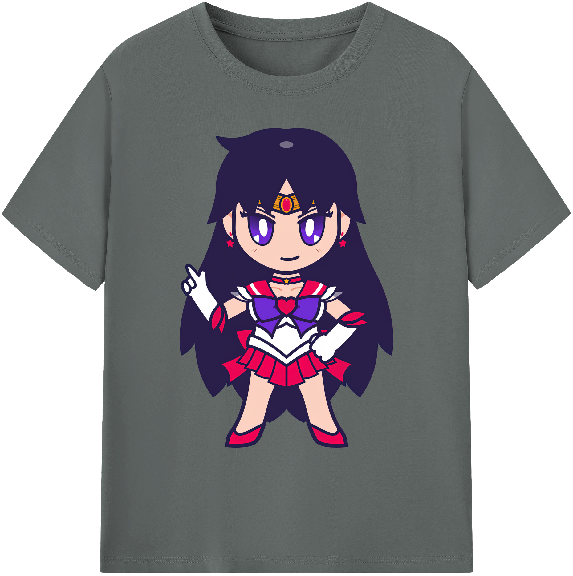 （画像用） 美少女戦士セーラームーン 火野レイ ひの レイ Sailor Moon Hino Rei （セーラーマーズ,Sailor Mars） 綿100％ メンズ半袖Tシャツ｜肌触りやわらか＆通気性